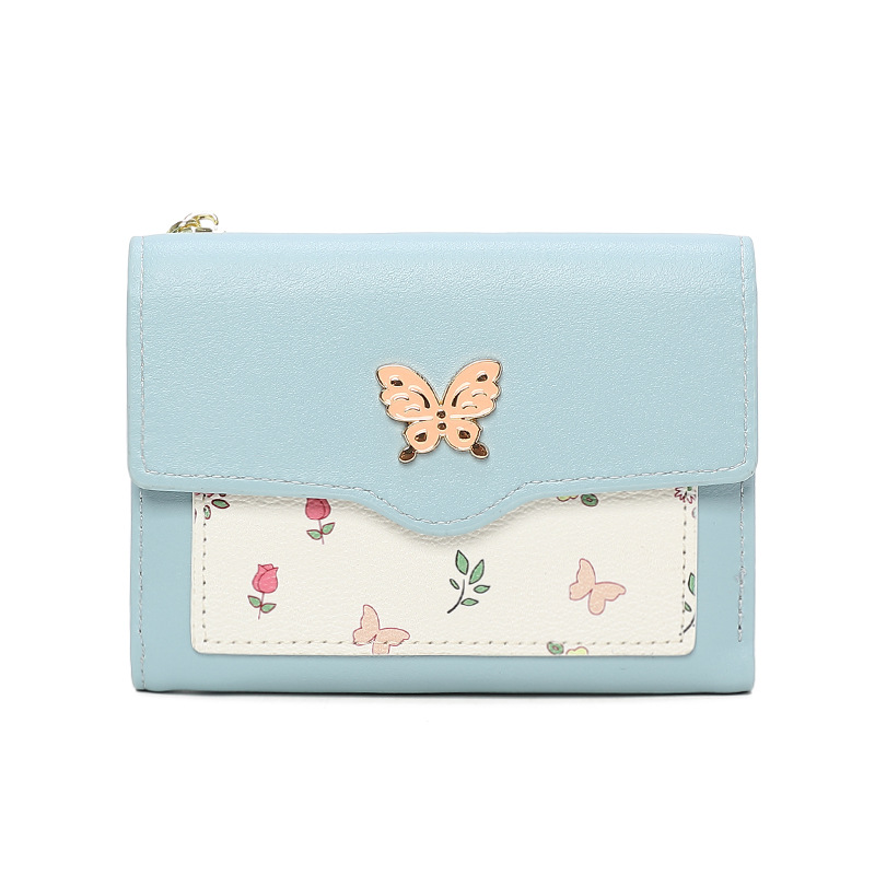 Nueva billetera de dama de alto nivel, impresión de mariposa transfronteriza multifuncional bolsa de tarjetas corta personalizada bolsa de cambio para mujeres