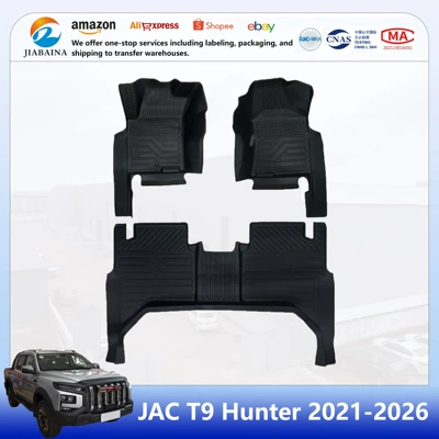 JAC T9 Hunter üçün 3.5mm 5D TPE avtomobil döşəmə xalçaları.