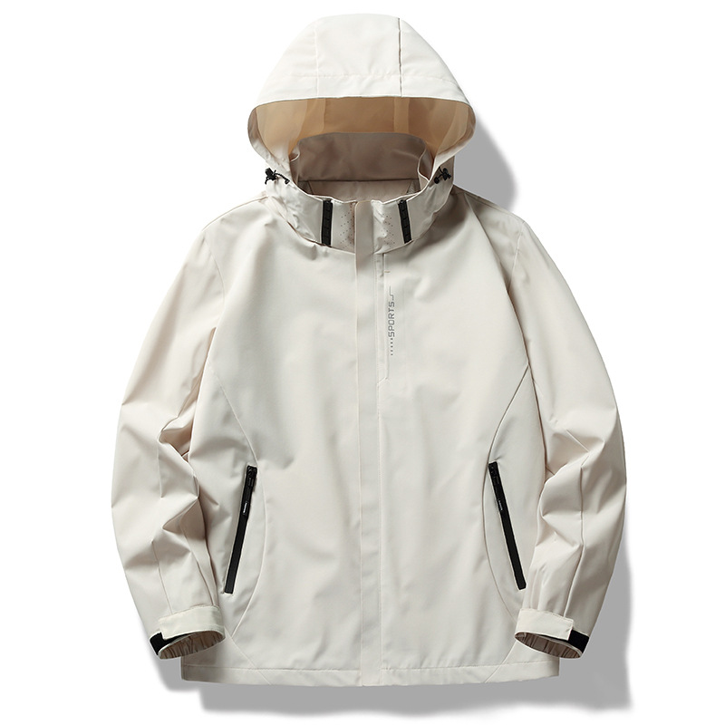 Einlagige, dünne, elfenbeinweiße, bestickte Teamuniformjacke für Herren und Damen_voghion.com