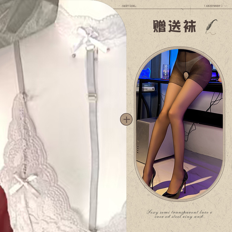 실버 그레이 + 블랙 가랑이 없는 양말