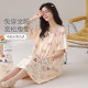 2025 New Summer Pure Cotton Mid-Length Nightgown Home Clothes for Girls Cute Outer Wear Pajamas Female Fairy Style Cartoon