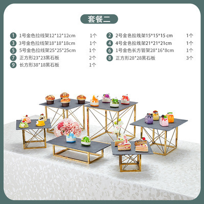 Transfronterizo de hierro dorado soporte de pastel merienda soporte traje de postre de té de la tarde soporte de merienda soporte de exhibición bandeja de pierna alta image 11