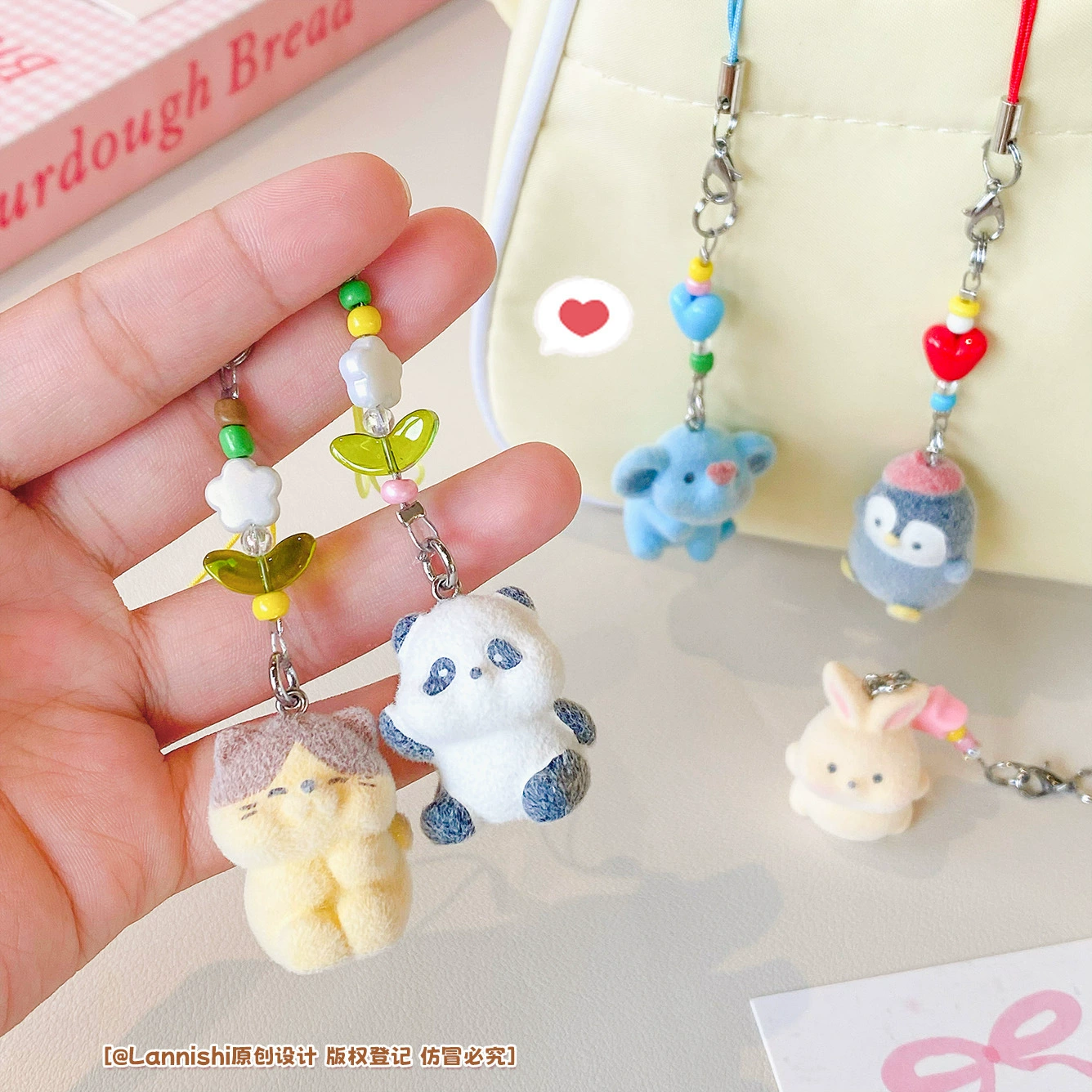 Small minifigure, mobile phone, cute strap, pendant, handle