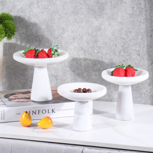 Modern simple marble fruit plate party wedding party desktop dried fruit melon seeds snack storage display plate