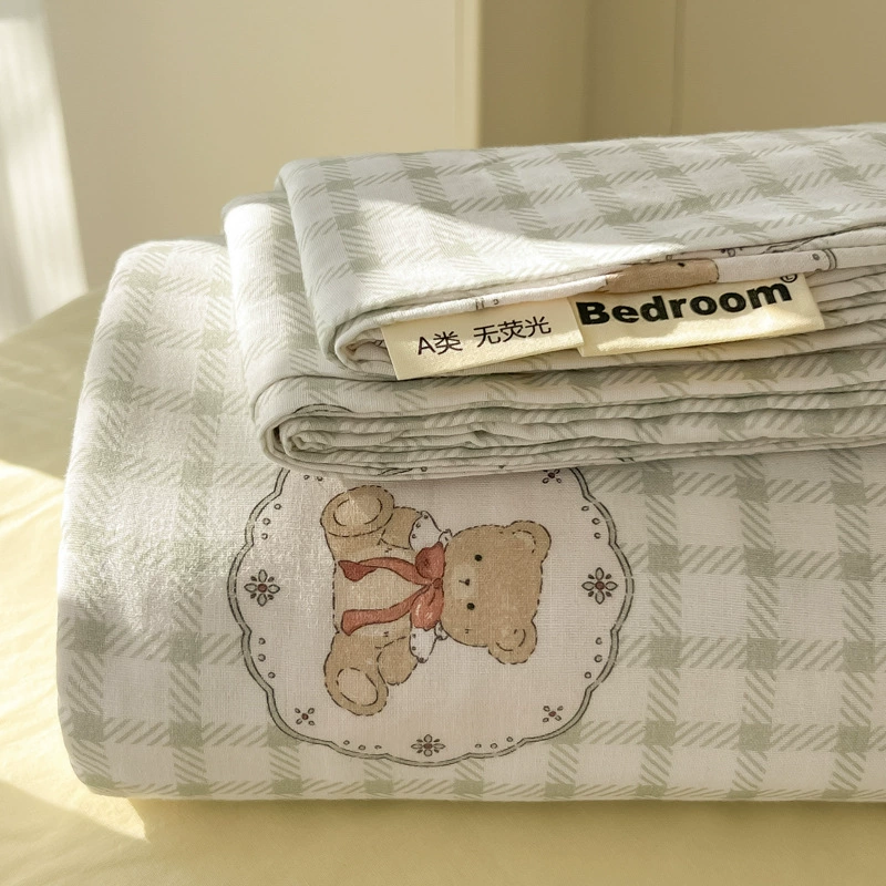 3-Piece Cotton Bedding Set, Mother & Baby / Elementary Students — Pillowcase + Sheet, Multiple Patterns