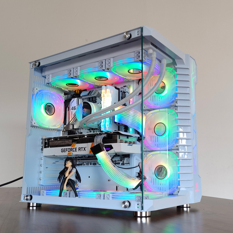 罗宾3台式机电脑机箱罗宾III侧透钢化玻璃水冷电竞游戏海景房机箱