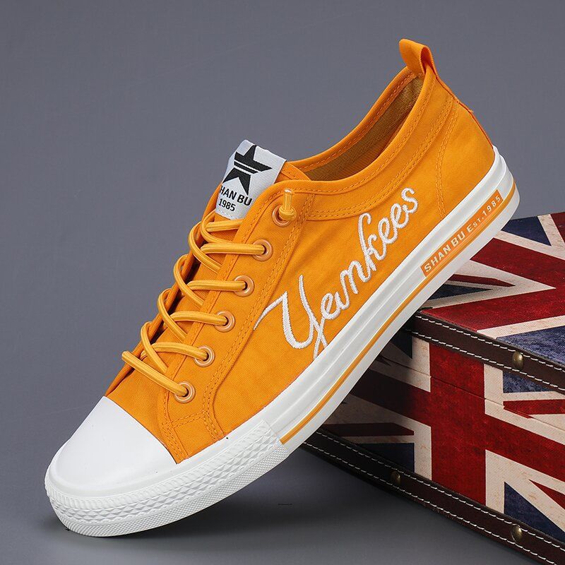 Men's Casual Canvas Shoes Breathable Soft Sole Flat Shoes_voghion.com