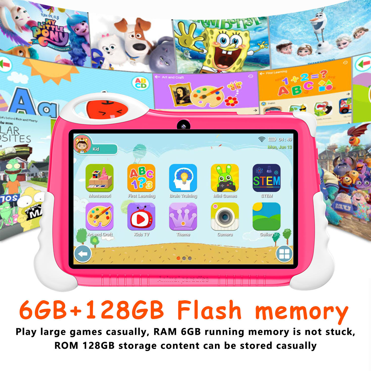 Cross-Border 2025 New Pony 7inch Children's Tablet Wholesale Student Computer Wifi Learning Machine Foreign Trade