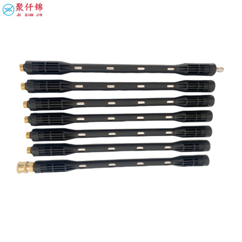 Cross-border high-pressure cleaning stainless steel extension rod suit roof exterior wall cleaning black rubber protective sleeve