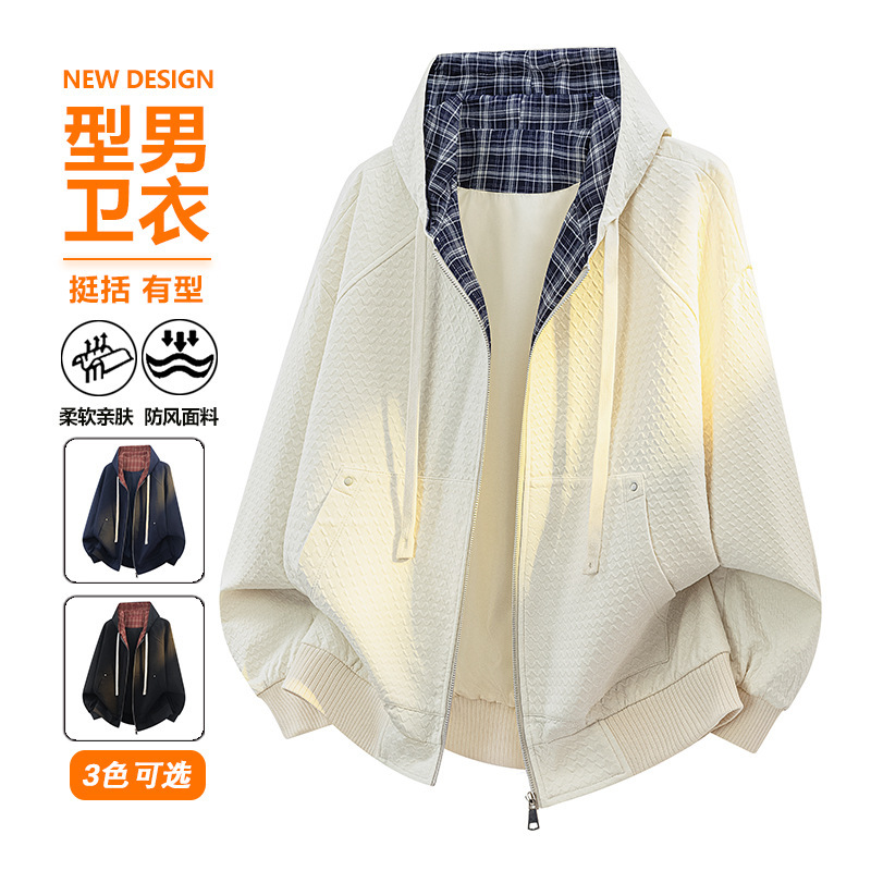 American retro men's sweatshirt, loose-fitting long-sleeve top, trendy brand, stylish hooded jacket, versatile basic style for young people American retro men's sweatshirt, loose-fitting long-sleeve top, trendy brand, stylish hooded jacket, versatile basic style for young people