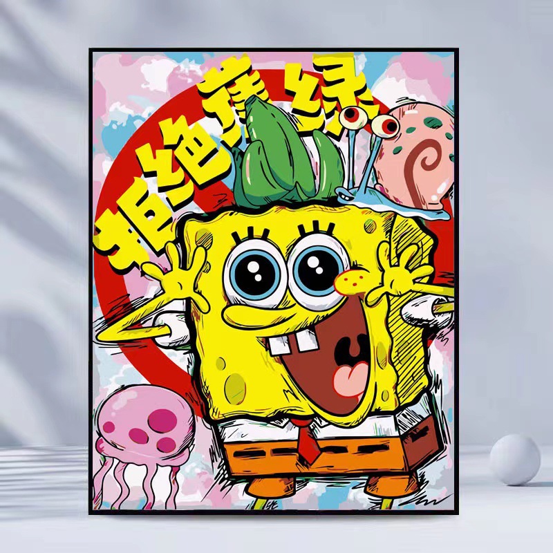 Pintura de aceite digital DIY hecho a mano dibujos animados Dibujos Animados fresa oso acrílico pintura aceite mural