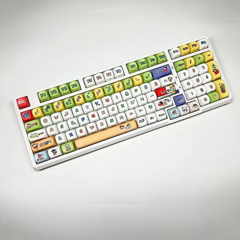クレヨンしんちゃんをテーマにしたキーキャップ、5面昇華型PBTMOA、機械式キーボードに適した非常にかわいい丸いキーキャップ|undefined