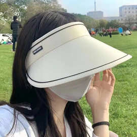 UV空顶防晒帽子女夏季防晒大帽檐户外百搭遮脸防紫外线发箍太阳帽