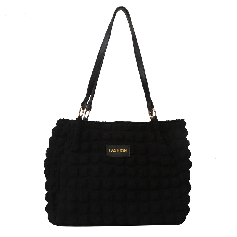 Estilo coreano de las mujeres estilo occidental plisado bolso de hombro de las mujeres 2023 textura de cercanías color sólido bolso de las axilas bolso de mano del todo fósforo moda