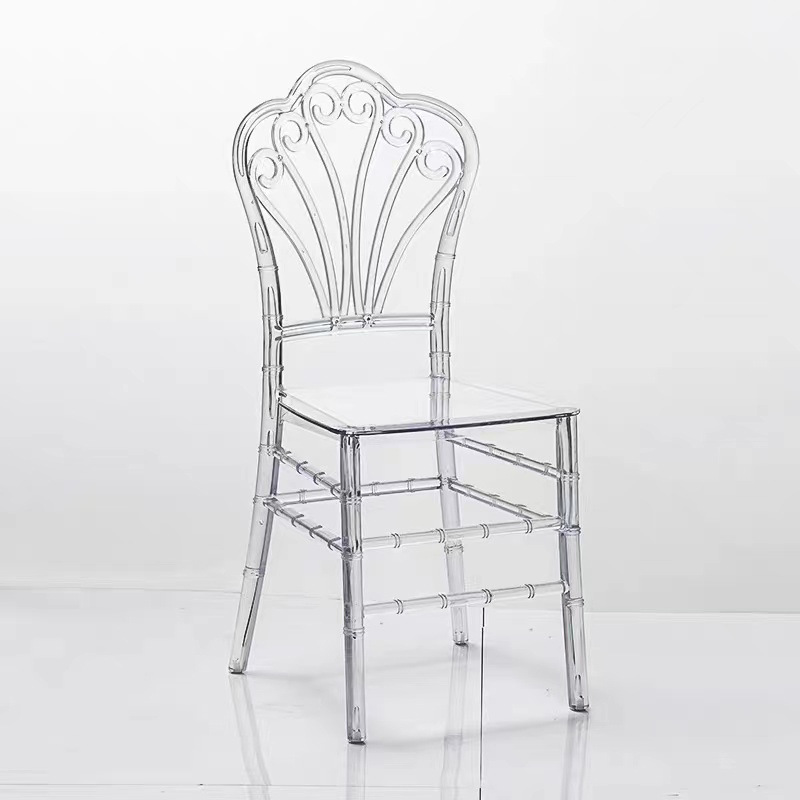 Wedding Celebration Bamboo Sectional Chairs for Hotels Banquet Crystal Chairs for Home Use Guest Leisure Back Support Chairs for Wedding Banquet Transparent Acrylic Chairs