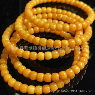 Manufacturer Wholesale Natural Beeswax Old Wax Old Style Bracelet 6.5mm DIY Bracelet Loose Beads Live Broadcast Standard Product