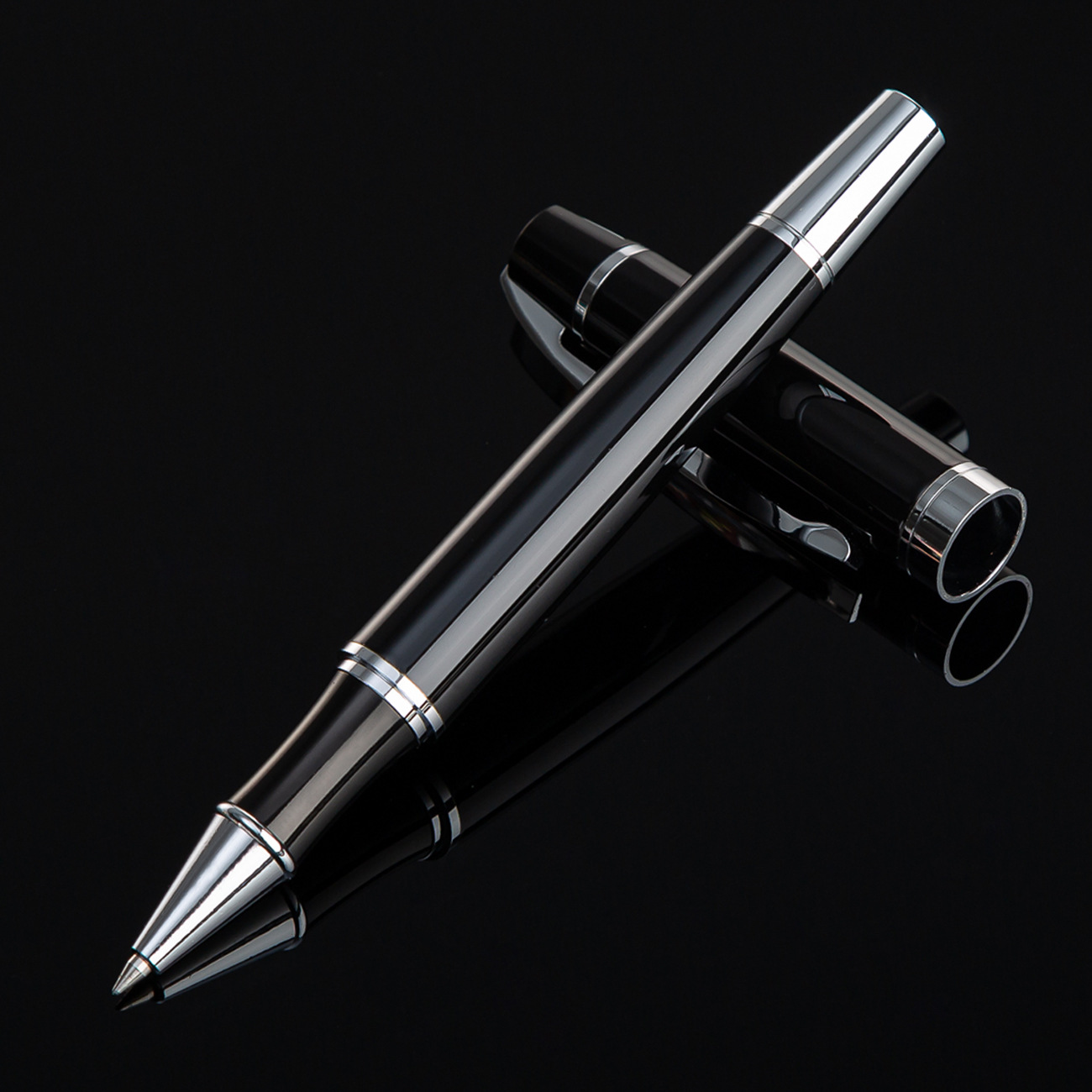 0,5 pluma de agua negra al por mayor pluma de gel de impresión de logotipo pluma de metal pluma de publicidad de firma de carbono
