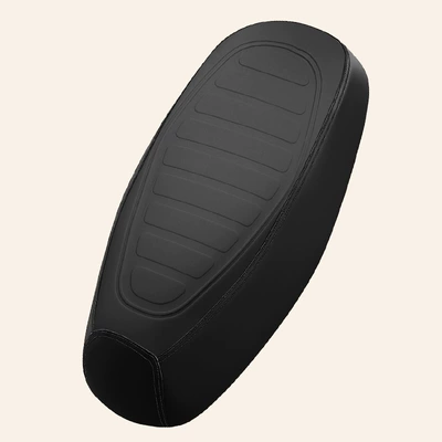 Electric vehicle seat cover, motorcycle seat cushion cover, high-toughness leather, full coverage, sun-proof and waterproof, electric vehicle seat cushion cover, direct from the manufacturer (Electric car cushion) - steel-stamp-black-horizontal-stripe-high-toughness-leather-large-size-61-65cm