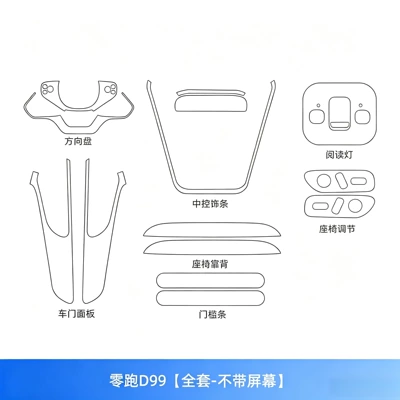 D99 rear air conditioning tempered film, Car interior film - zero-run-d99full-set-without-screen