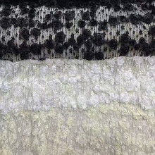 厂家直销新款DIY立体蕾丝五叶梅玫瑰绣 蕾丝花边面料刺绣网纱布料