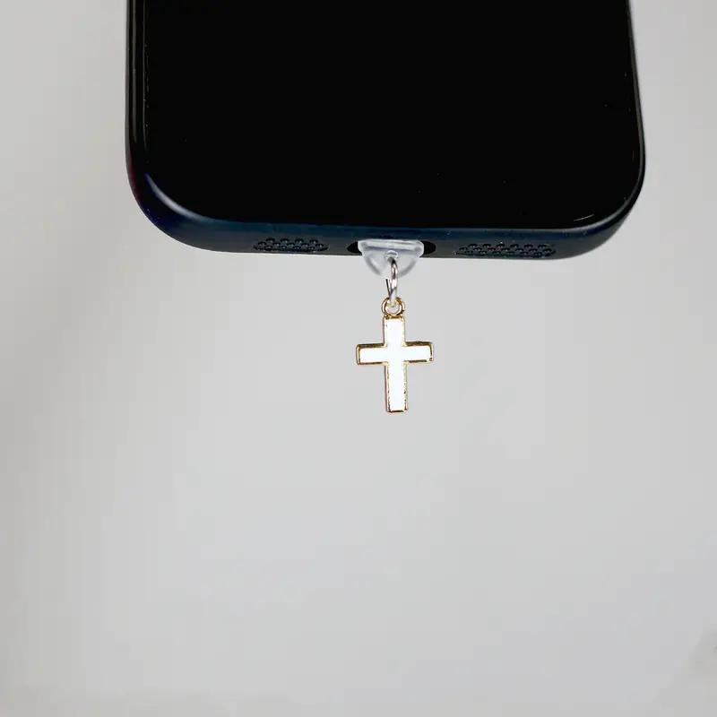 Cep Telefonu Toz Fişi Çapraz Siyah Cep Telefonu Toz Fişi Kulaklık Deliği Toz Fişi DIY Kolye Aksesuarları