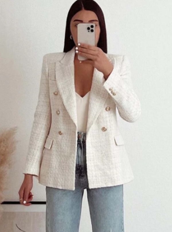 Women's Coat Long Sleeve Blazers Pocket Business Solid Color display picture 1