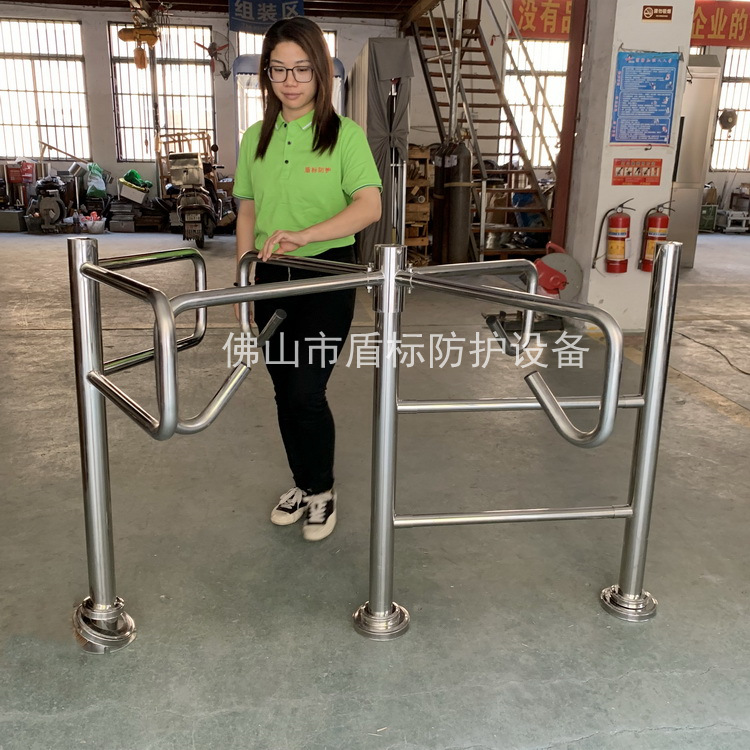 简易旋转栅门单边通行门超市进入手推转闸加厚料半高十字单向道匝