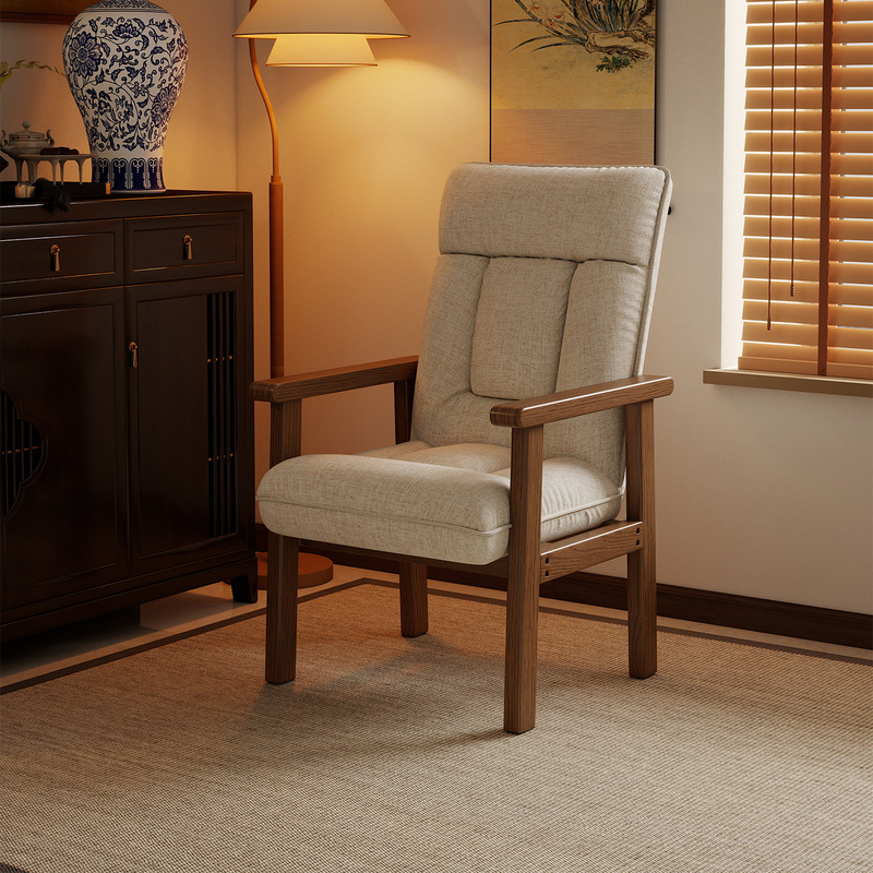 Solid Wood Computer Chair for Home Use, Comfortable for Long Sitting, Desk Sofa Chair, Office Chair with Backrest, Foldable Reclining Lazy Chair Solid Wood Computer Chair for Home Use, Comfortable for Long Sitting, Desk Sofa Chair, Office Chair with Backrest, Foldable Reclining Lazy Chair