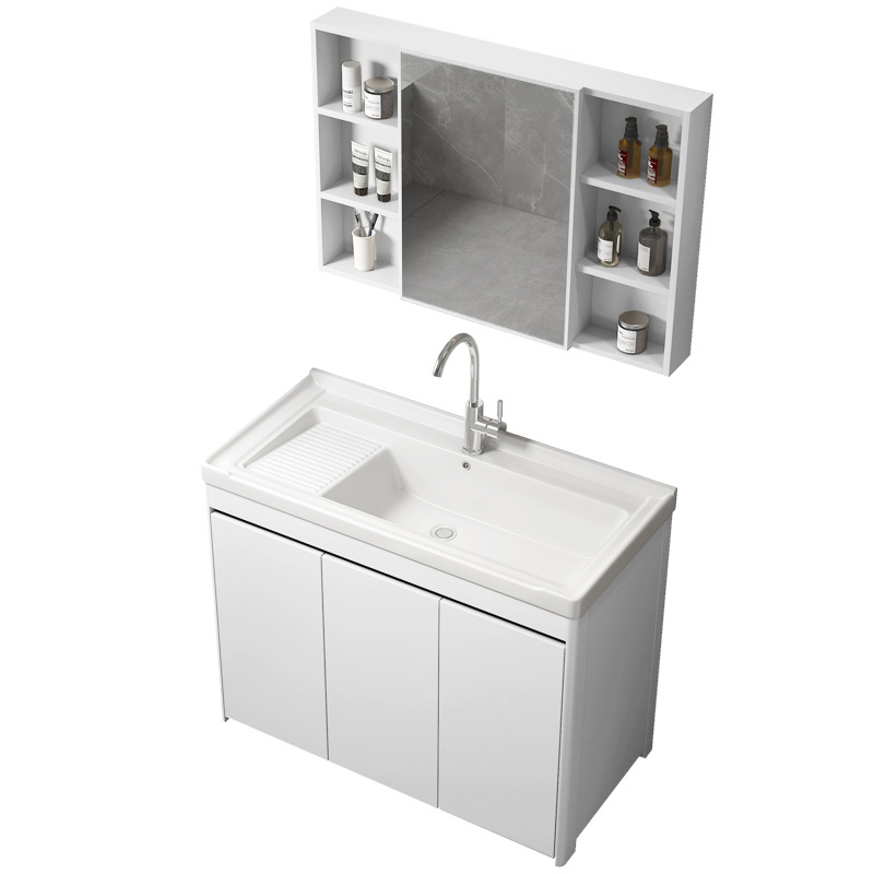 armario de lavandería de panal de aluminio grueso armario de piso al aire libre lavabo de mano integral lavabo balcón lavabo de cerámica lavabo
