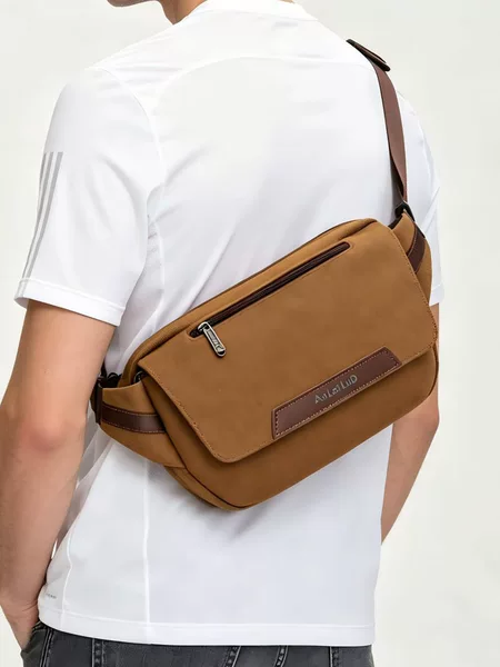Vintage Canvas Wear-Resistant Shoulder Bag Casual Crossbody Men's Bag Outdoor Waterproof Canvas Laptop Bag Cross-Border Wholesale