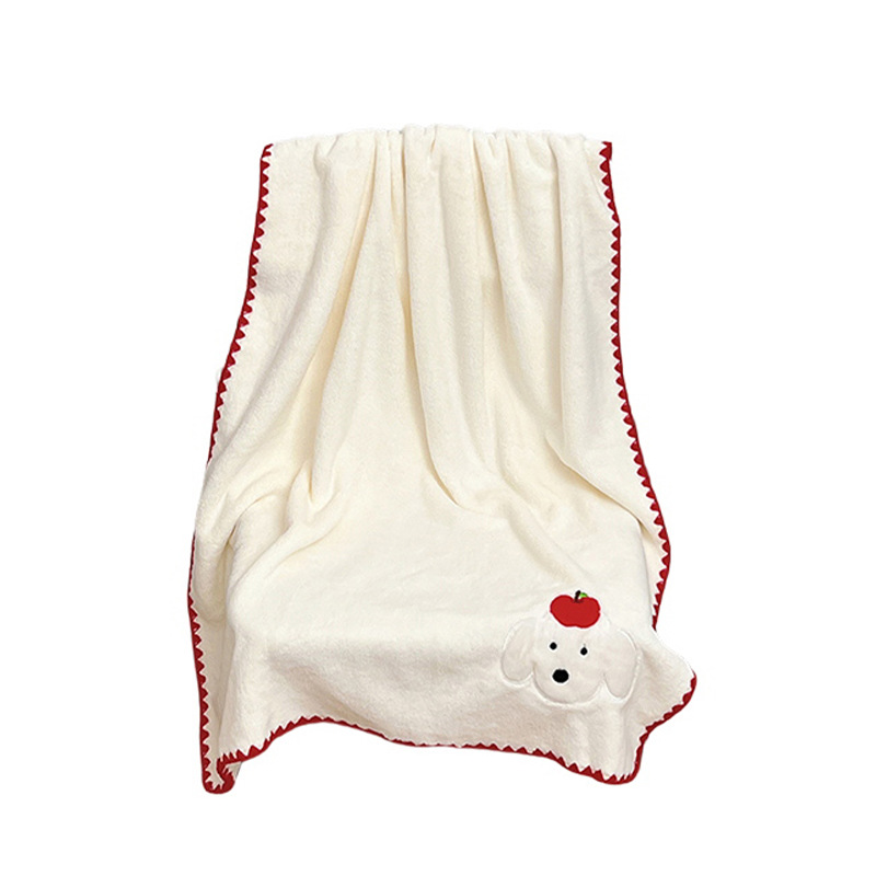 Toallas de baño lindas para perros de manzana toallas de mujer sombrero de cabello seco de tres piezas para el hogar absorción de agua rápida no seco cabello toallas gruesas