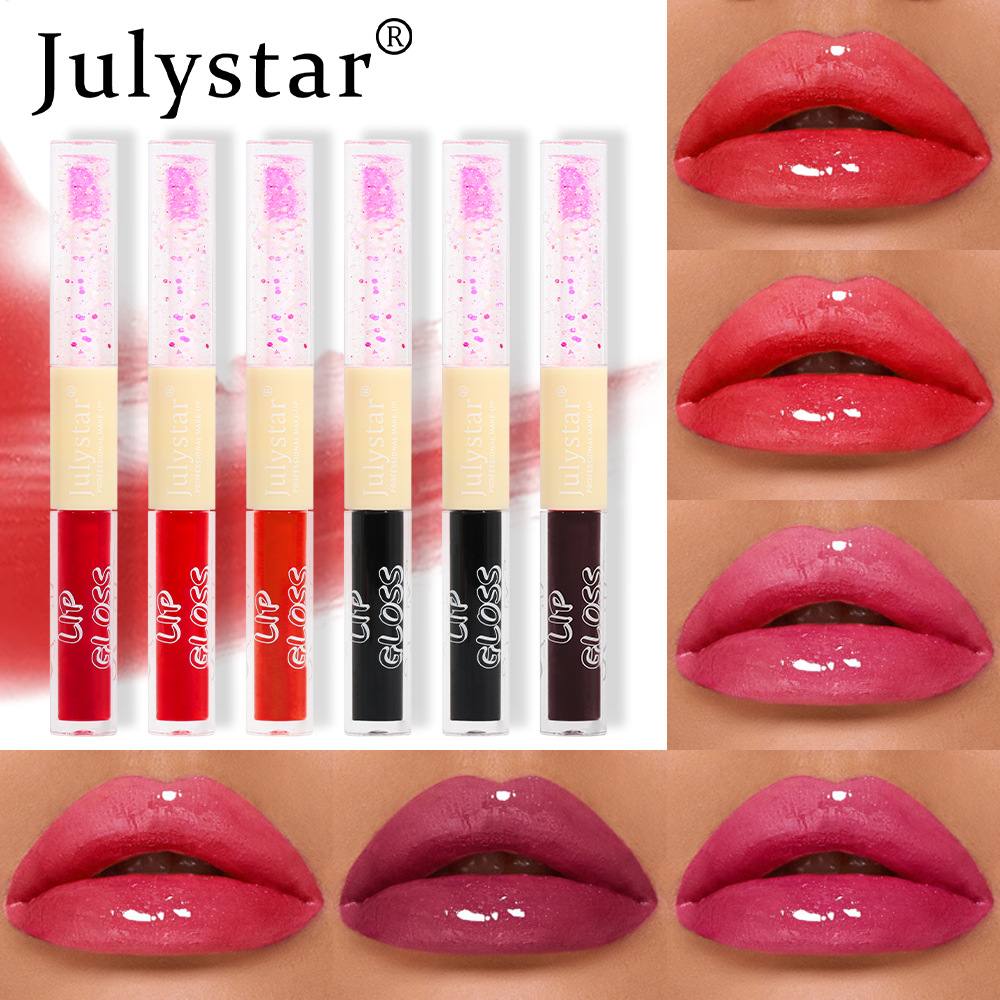 Makeup Double Head Pearl Water Gloss, natürlich und langlebig, klebt nicht am Cup Lipgloss_voghion.com