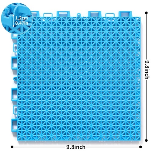 Kindergarten Outdoor Hollowed-out Water-Draining Anti-slip Interlocking Floating Floor Basketball Court Sports Field Outdoor PP Plastic Flooring