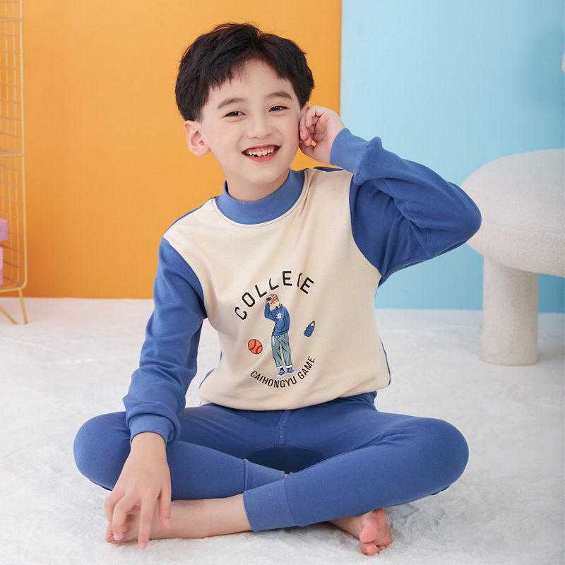 Ropa de otoño para niños pantalones largos traje Algodón Suéter para niños pantalones de algodón ropa interior cálida para niñas Cubierta de suéter de algodón para niños medianos y grandes