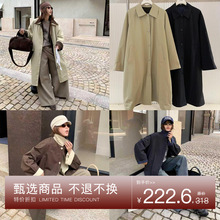 【十三行7折特价不退货】两面穿中长款风衣女秋条纹外套251063