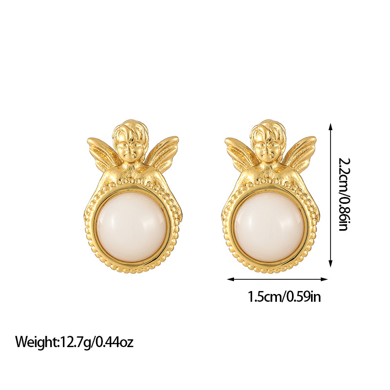 14g Weight Titanium Steel Ear Needle Material Ear Studs Classification 1 Pair Quantity Daily, Street Occasion Titanium Steel Material Geometric Pattern All Seasons Season Women's Gender Plating Design Retro, Classic Style Style 1 Pair Retro Classic Style Geometric Plating Titanium Steel Ear Studs 3