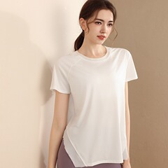 新款寬鬆大碼運動上衣女瑜伽服短袖T恤跑步罩衫顯瘦透氣健身服夏
