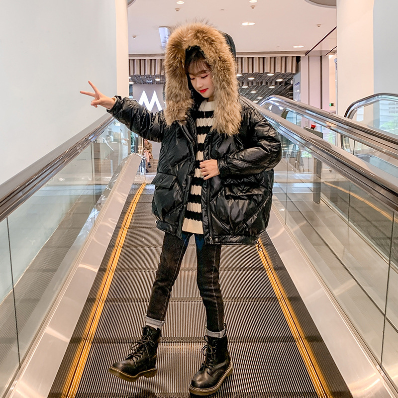 女童羽绒秋冬服2023中大童韩版免洗儿童装中长款加厚外套韩版新款