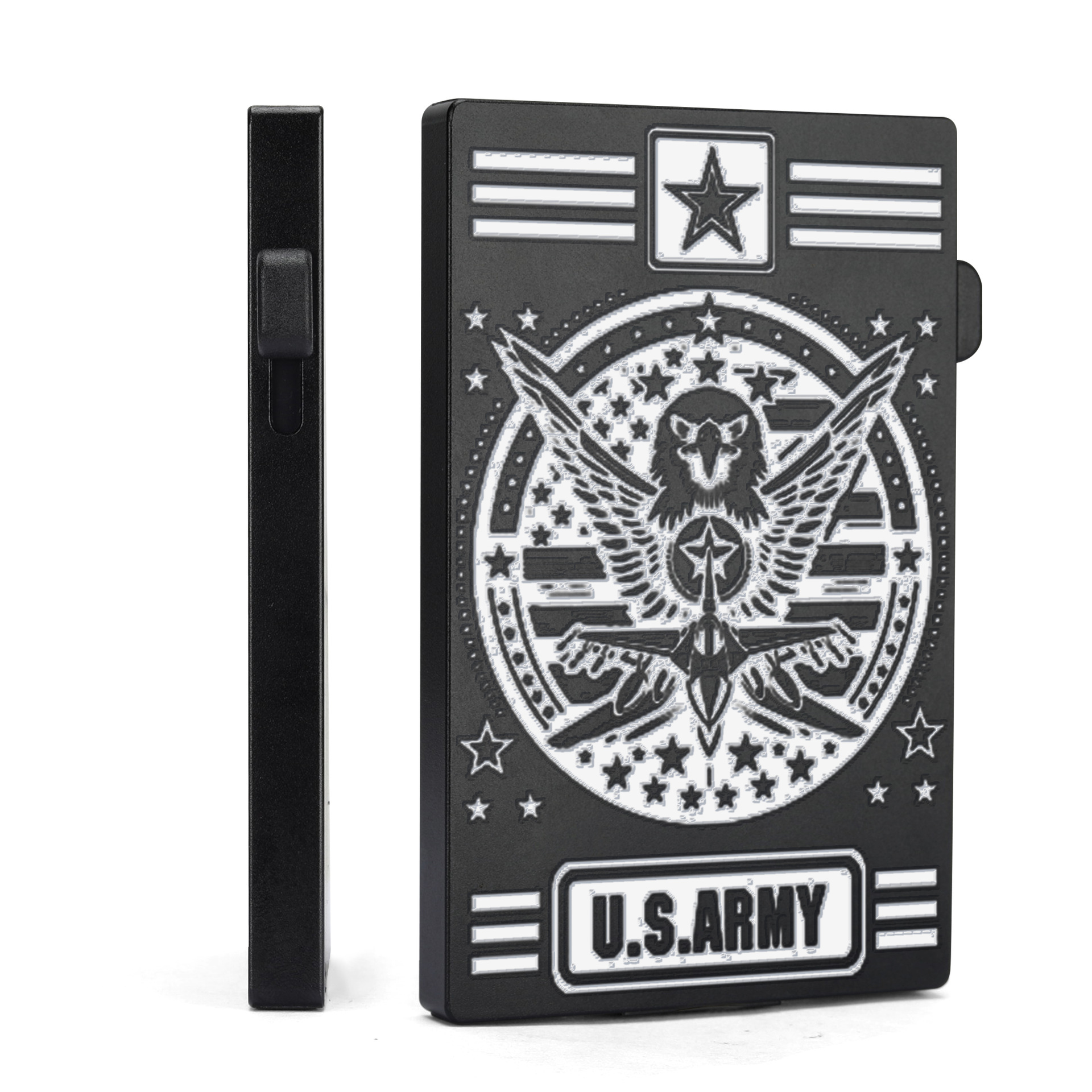 Personalizado logotipo grabado auto pop-up tarjeta de visita aluminio aluminio caja de tarjetas de crédito RFID anti-magnetizado bolsa de tarjetas metálicas