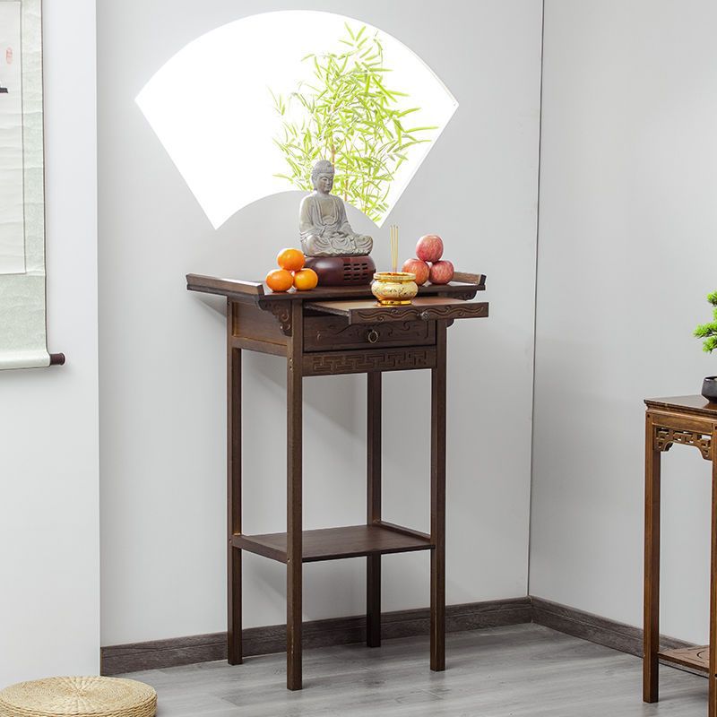 Small Chinese-Style Buddhist Altar for Home Use, Economic Shrine for Guan Gong, Offering Table for Bodhisattva and God of Wealth, Incense Table, Tribute Table