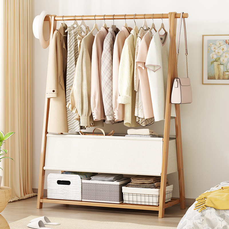 Piso percha hogar plegable habitación de alquiler simple perchero engrosada ropa vertical percha