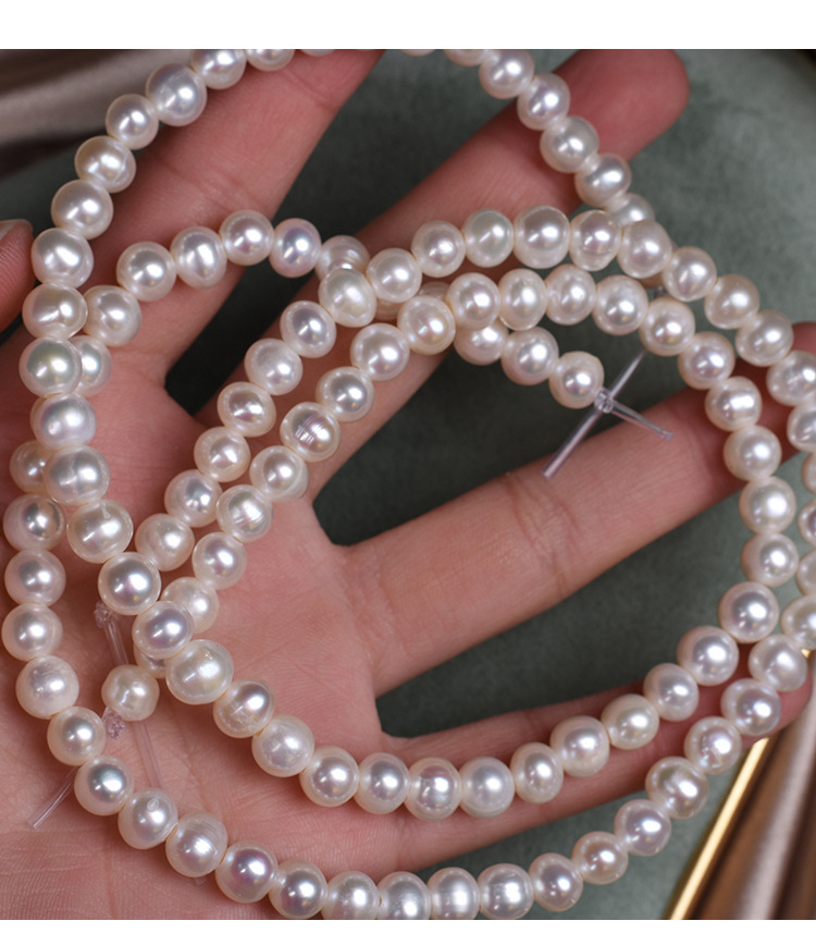 Fashion Solid Color Natural Freshwater Pearl Beaded Necklace 1 Piece