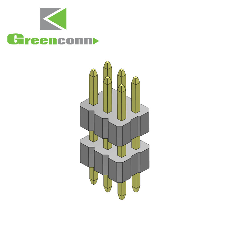 Greenconn连接器排针双排1.00间距直针型态2P-40P排针连接器
