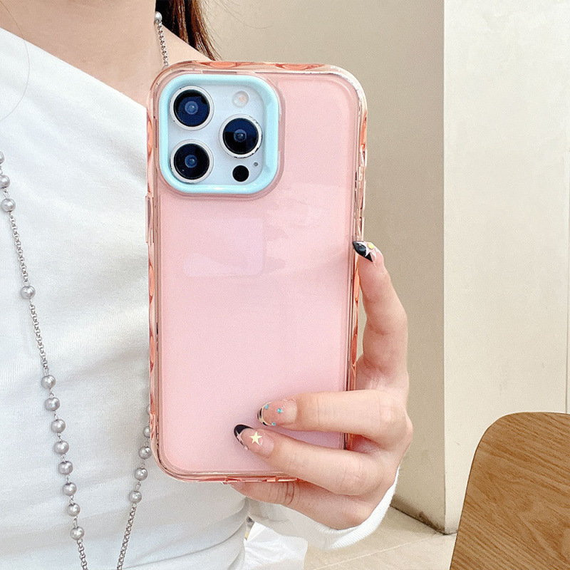 可定制纯色手机壳适用苹果16promax彩色iphone15可爱手机保护套女|undefined