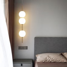 北歐卧室床頭吊燈現代簡約玻璃吊燈創意個性餐廳吧台網紅圓球吊燈