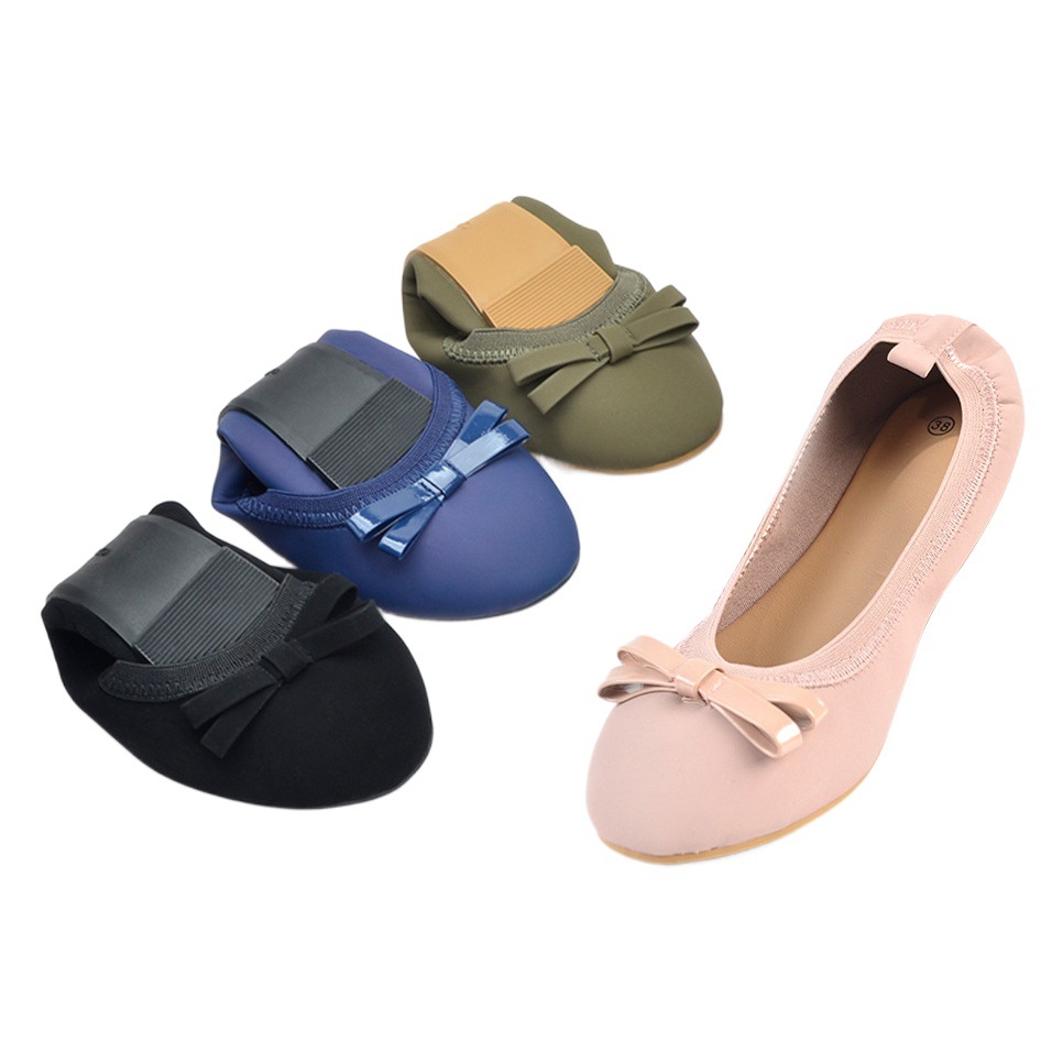 Zapatos de mujer de comercio exterior transfronterizo de nubuck con punta redonda y suela suave curvada, zapatos planos para mujer 2025.