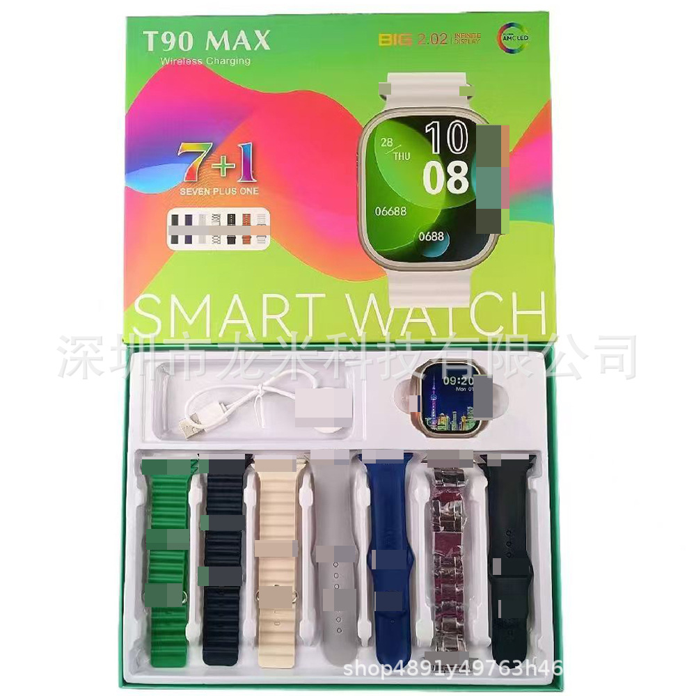 T90Max Smart Watch Bluetooth Call Message Reminder 2.01 Hd Screen 7+1 Set Cross-Border Manufacturer