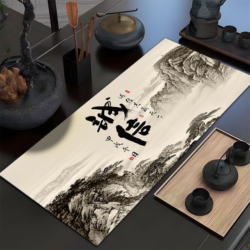 硅藻泥吸水茶席茶巾中式茶布茶盘沥水垫功夫桌布茶具茶壶茶道桌垫