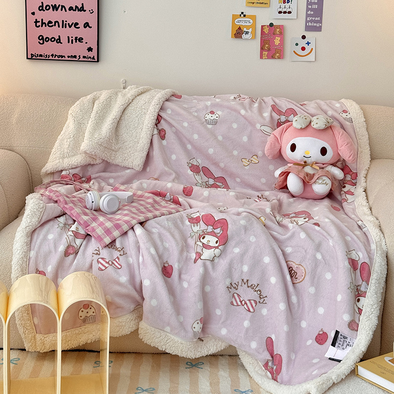 Ins wave dot Meliti thickened double -layer lamb velvete blanket…