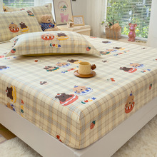 新款高支密全棉单品床笠AB版设计田园风纯棉床垫保护套四季通用